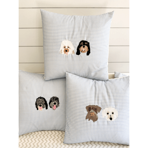 Custom Dog Head Pillow – Tails Up, Pup