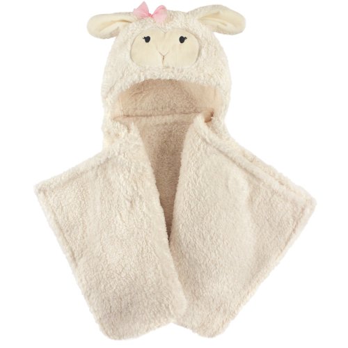 Hudson Baby Boy and Girl Animal Hooded Blanket - Girl Lamb