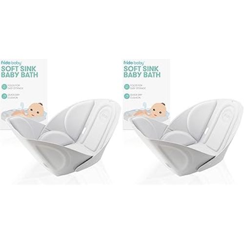 Frida Baby Soft Sink Bath,Sink Bather,Easy to Clean Bather That Supports Baby's Head,(Pack of 2)