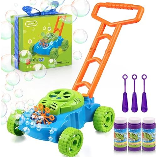 Bubble Lawn Mower for Toddlers 1-3, Kids Bubble Machine for 1-Year-Old Boys Toy Gifts, Gardening Easter Basket Stuffers Birthday Toys, Push Summer Outdoor Toys for Preschool Baby Boys Age 1 2 3