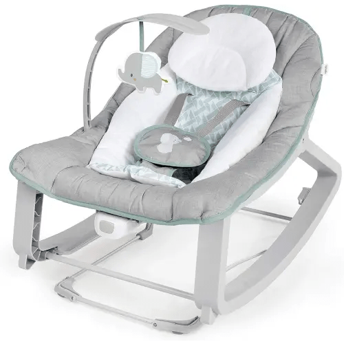 Ingenuity Keep Cozy 3-in-1 Grow with Me Vibrating Baby Bouncer, Seat & Infant to Toddler Rocker, Vibrations & -Toy Bar, 0-30 Months Up to 40 lbs (Weaver)