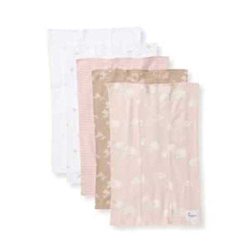 Burt's Bees Baby 100% Organic Cotton Burp Cloths, 17x11.75 in, 5-Pack