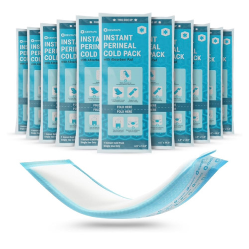ICEWRAPS Instant Postpartum Cold Pads for Women After Birth – Perineal Ice Packs for Postpartum Care, Easy to Activate (Squeeze to Use) Stays Cold up to 20 Min, 12 Individually Disposable Wrapped Pads