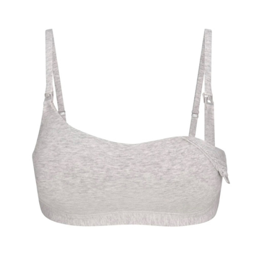 COTTON JERSEY MATERNITY NURSING SCOOP BRALETTE | LIGHT HEATHER GREY | SKIMS