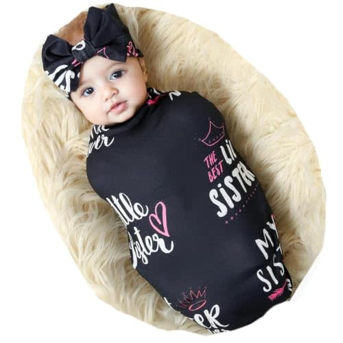 Galabloomer Newborn Receiving Blanket Headband Set Baby Flower Swaddle