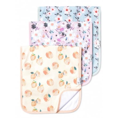 Copper Pearl Premium Baby Burp Cloths - 3-Pack Large Cotton Burp Cloths, Extra Soft Spit Up Rags with 3 Absorbent Layers, Perfect for Baby Girl Gifts (21" x 10" Size, Morgan Set)