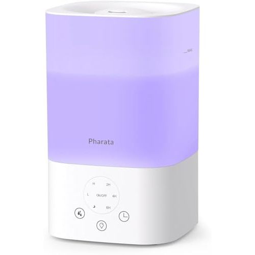 Humidifiers for Bedroom Home, 3.5L Top Fill Air Cool Mist Humidifiers for Baby Large Room Indoor Plants Nursery, Night Light, White