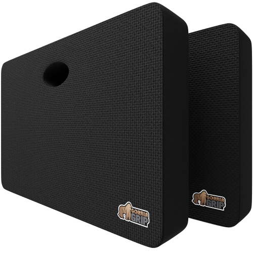 GORILLA GRIP Kneeling Pad, Cushioning Support for Knees, Thick, Water Resistant 2 Pack 17.5x11 Black