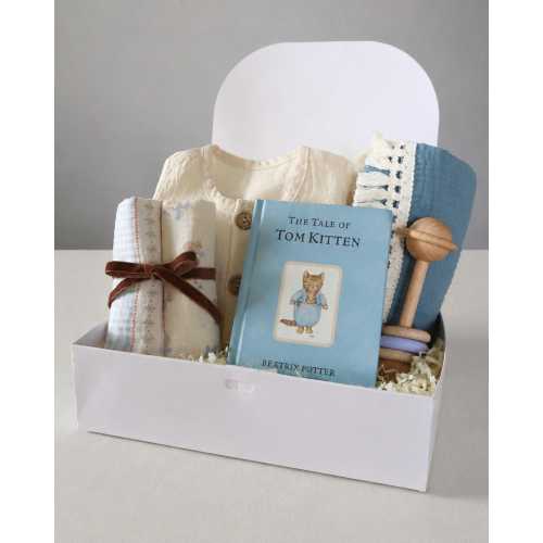 Tom Kitten Baby Gift Box | Beatrix Potter Baby Shower Gift | Neutral Baby Gift Set | Storybook Baby Box | New Baby Gift