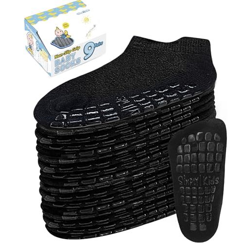 Simply Kids Baby Non-Slip Ankle Socks – Superior Grip, Soft Cotton, for Active Toddler Girls & Boys (Ages 0-7)