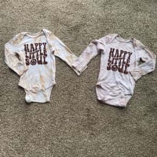 Twin Unisex Long Sleeve Onesies Size 24 Months Gerber Baby Hippy Baby Tye Dye