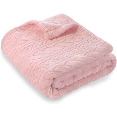 3D Fleece Baby Blanket for Girls 30 x 40 Inch Pink