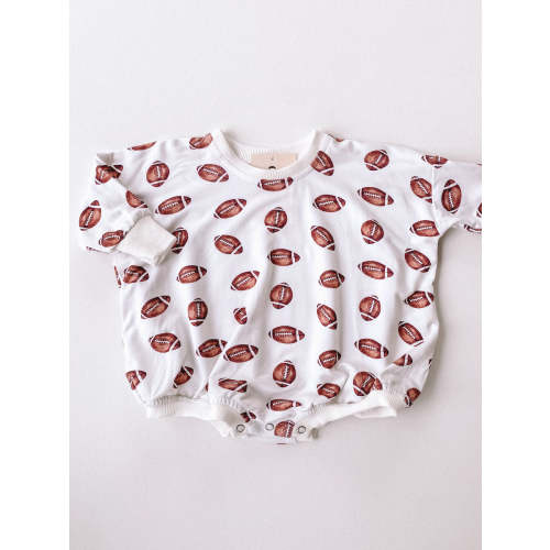 football bamboo romper 6-9M