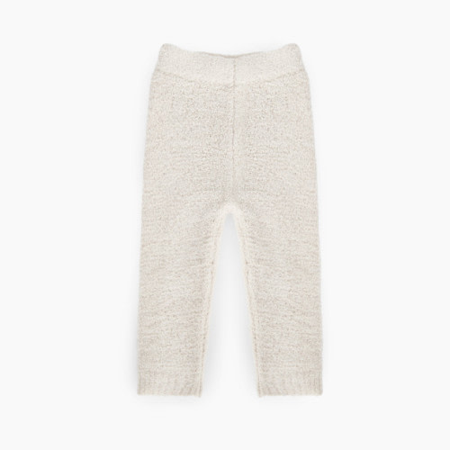 7AM Enfant Fuzzy Leggings - Ecru, 0-3 M