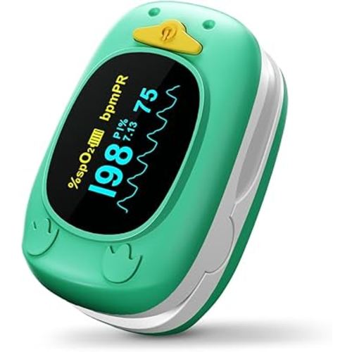 Pulse Oximeter for Kids-HOLFENRY Baby Oxygen Monitor Fingertip for Children Kids Pulse Oximeter Fingertip, Large Display, Included with AAA Battery