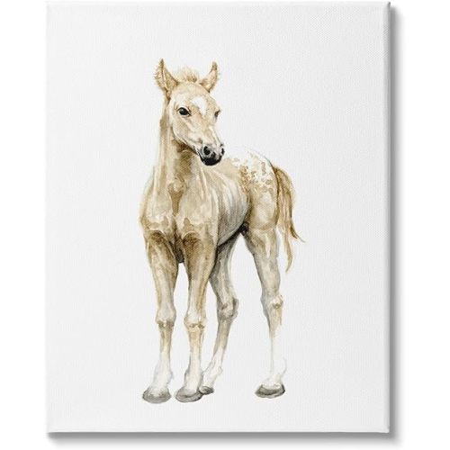 Stupell Industries Baby Horse Foal Watercolor Portrait Kids' Nursery Animal, Design by Fox Hollow Studios