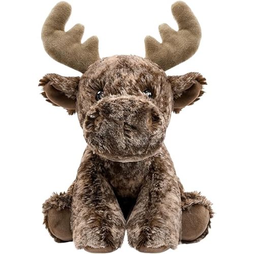 Ditucu Deer Stuffed Animal 8 inch Cute Realistic Reindeer Moose Plush Toys Ultra Soft Elk Plushies Gifts for Kids Brown