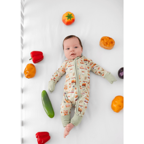 Farmer's Market Bamboo Zippered Sleeper – Little Crowns & Capes
