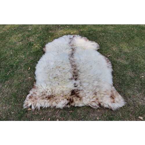 Genuine Sheepskin Rug, Icelandic Sheepskin Area Rug, 100% Natural Brown and Cream Pelt, Home Decorative Fur Rug, Hair-On Soft Throw Rug