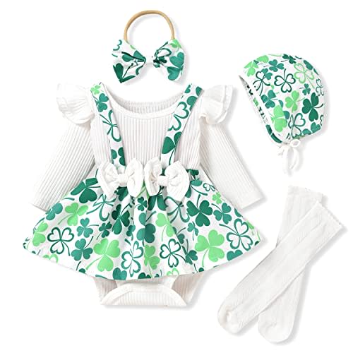 Unutiylo Preemie Newborn Baby Girl Clothes Romper Suspender Dress Fall Winter Outfits Ruffle Long Sleeve Jumpsuit