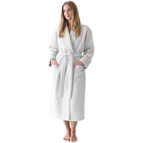 Cozy Earth Waffle Bath Robe - Lightweight Spa Robe with Pockets - 40% Viscose from Bamboo Blend