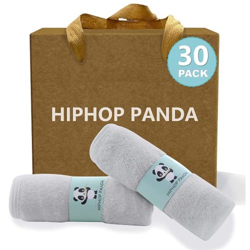 HIPHOP PANDA Soft Baby Washcloths, 2-Layer, 30 Pack Newborn Gift Set