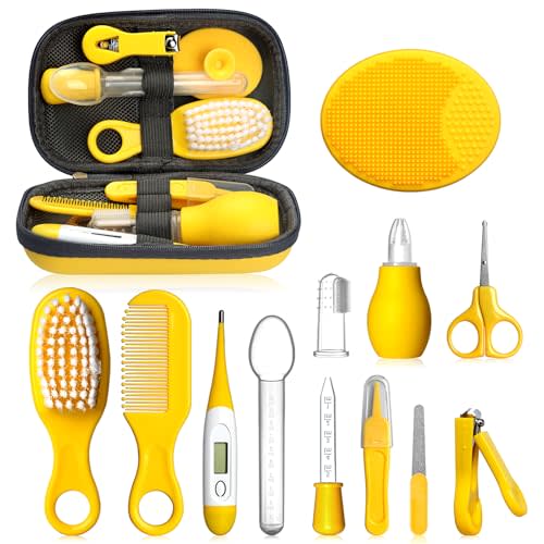 Baby Healthcare and Grooming Kit, Portable Baby Safety Care Set, Baby Essentials kit for Newborn(Yellow 13 in 1)