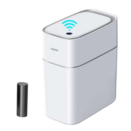 Joybos Automatic Touchless Motion Sensor Trash Can 3.8 Gallon Slim Design Waterproof Wastebasket Plastic Trash Can For Bathroom, Bedroom, Kitchen, Office,Living Room