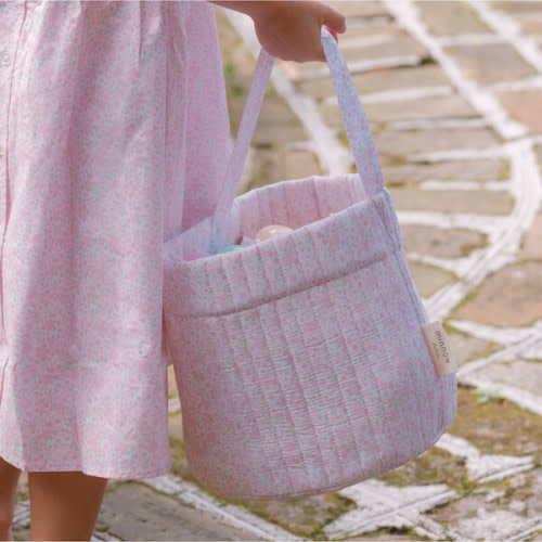Antique Floral Quilted Easter Bucket - Minnow | Maisonette