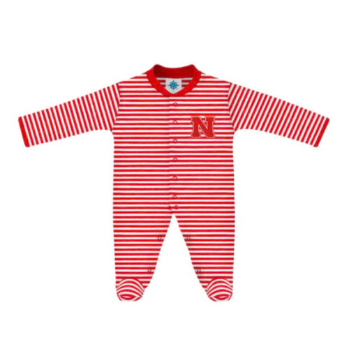 Nebraska Cornhuskers Red Baby Stripe Romper Pajamas - 35010692