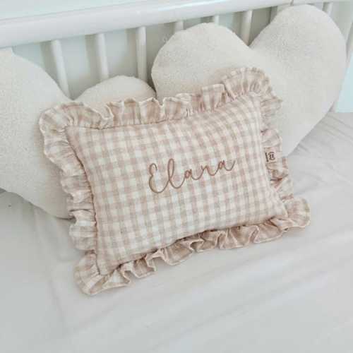 Baby Name Pillow With Ruffles, Personalized Nursery Cushion | Newborn Keepsake & Baby Shower Gift - Etsy