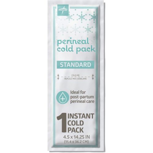 Medline 2-in-1 Absorbent Perineal Pad and Instant Cold Ice Packs for Postpartum Care (8 Count). Ready-to-use Essential for After Delivery, Maternity, Postpartum Care