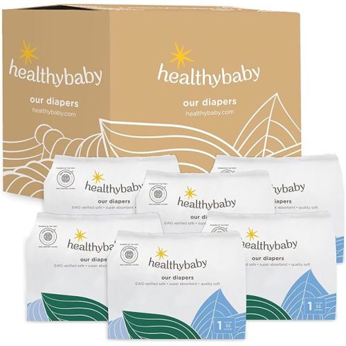 Our Diapers | The First EWG Verified & Microbiome-Friendly Diaper | 12-Hour Leak Protection | Made with Organic Cotton & Plant-Derived Materials | Totally Chlorine Free | Size 1 (7-14 lbs) 198 Count