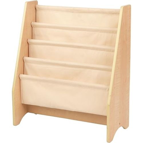 KidKraft Wood and Canvas Sling Bookshelf Furniture for Kids – Natural, Gift for Ages 3+