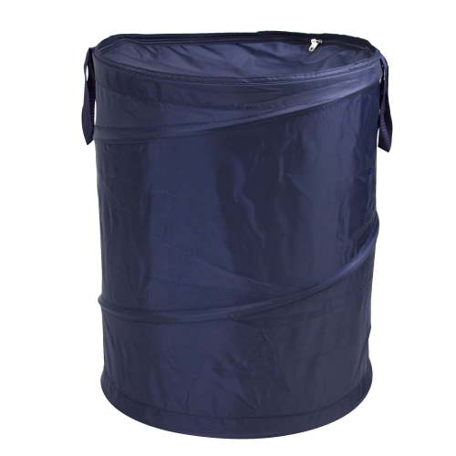 Mainstays Pop-Up Laundry Hamper – Zipper Lid, 2-Load Capacity, Navy