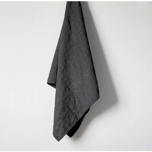 100% French Flax Linen Bath Towel-Stonewashed Pure Linen Highly Absorbent Quick Drying for Travel Towel Hair Towel Gym Towel-28 x 55 Inch (28"x55" Bath Towel, Charcoal Grey)