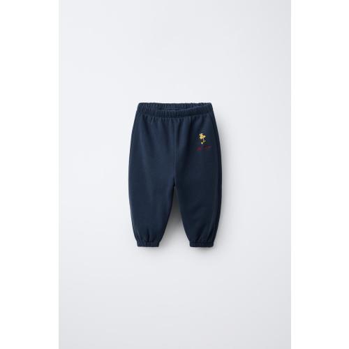 SNOOPY PEANUTS™ PLUSH JOGGER PANTS - Navy blue | ZARA United States