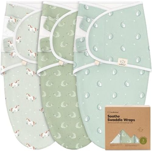 KeaBabies 3-Pack Organic Baby Swaddles for Newborns, Infant (Lunaris, 0-3M)