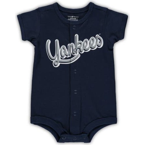 Newborn & Infant Navy New York Yankees Stripe Power Hitter Romper, 0-3 M