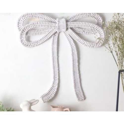Beige or Pink Wicker Bow Wall Decor - Boho Nursery Decoration in Two Sizes - Etsy