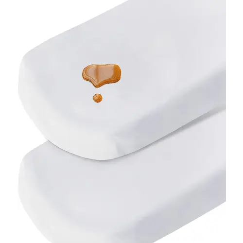 Bassinet Sheets Waterproof 2 Pack Bassinet Mattress Protector Cotton Fitted Cradle Sheets Set for Oval Rectangle Hourglass Mattres, Soft Breathable Mattress Pad Cover Baby Girl Boy, White