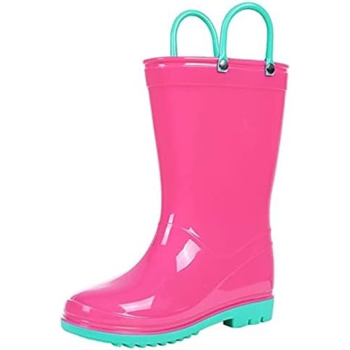 Colorxy Kids Rain Boots for Boys Girls Waterproof Toddler Rain Boots with Easy-On Handles