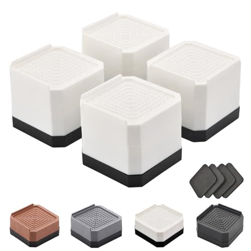 EclatBain Bed Risers Furniture Risers Heavy-Duty Rectangular Adjustable Block Lift to 3 inches and 4.3 inches Desk, Sofa, Chair Legs, Refrigerator, Washing Machine Support up to 4000 pounds