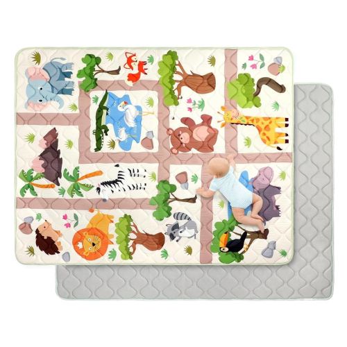 Baby Play Mat for Floor 59 * 71 inch, Extra Thick Soft Cushioning Foam Mat for Kids, Non Slip & Washable Crawling Mat for Toddler, Padded Play Mat for Baby Tummy Time