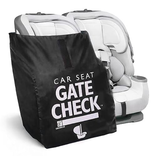 J.L. Childress Gate Check Travel Bag for Car Seats - Car Seat Travel Bag for Airplane, Fits All Baby & Infant Carriers, Airport Accessories for Gate Check, Flying Essentials, AirTag Compatible - Red