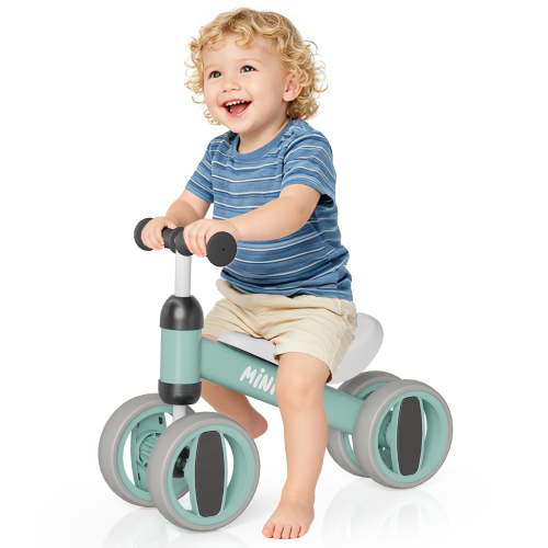 SIMATE Baby Balance Bike for 12-24 Months,Toddler balance Bicycle with 4 Wheels,Indoor & Outdoor Bike Riding Toy, First B-day Gift