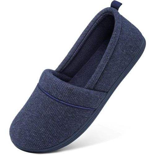 HomeTop Women's Comfy Loafer Slippers Lightweight Memory Foam Non-slip Indoor House Shoes