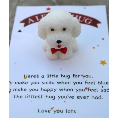 Pocket Hug Dog: Resin Keepsake White Dog