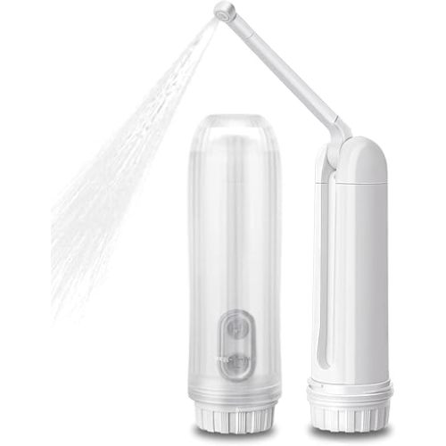 ISENXI Portable Bidet for Travel & Toilet Use - Handheld Bidet with Adjustable Nozzle, Electric Bidet, Reusable & Compact Design - Ideal for Postpartum Care, Baby, Elderly, Camping (White)