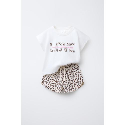 CROPPED T-SHIRT AND PRINTED BERMUDA SET - Leopard | ZARA United States